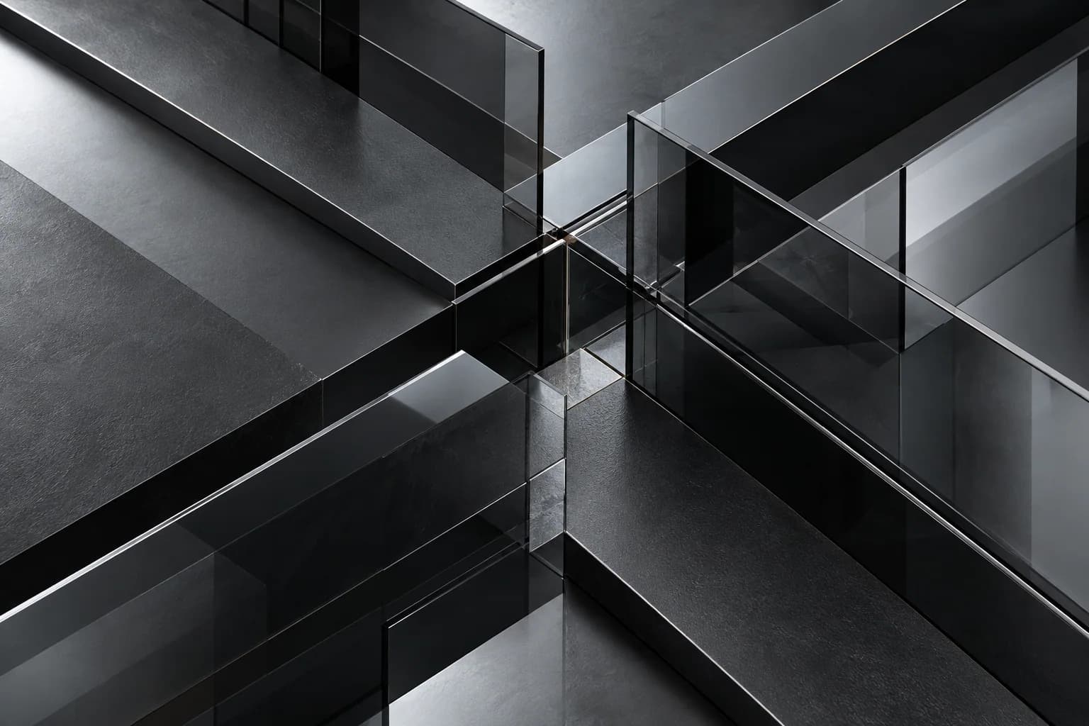 Interconnected graphite panels and smoked glass